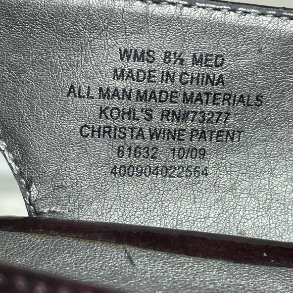 Candie's High Heels Womens Sz 8.5 Burgundy Red Slingback Peep Toe 4 Inch Heels - Picture 8 of 8